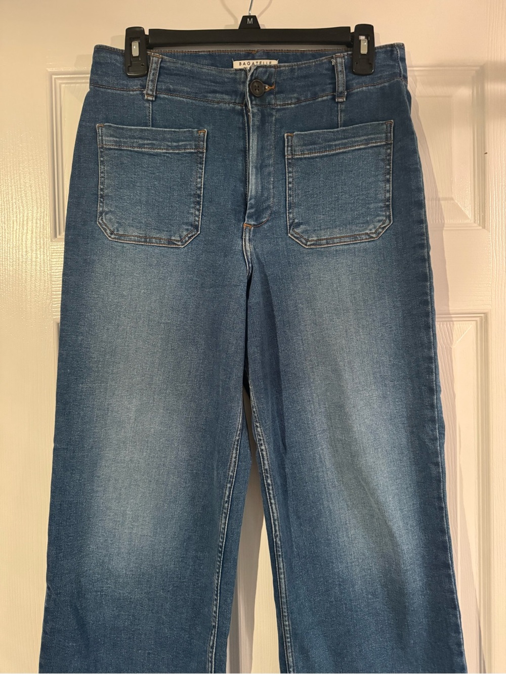 bagatelle Women's Stretch Crop Jeans with Front Patch Pockets Size 27